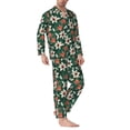 thumbnail image 2 of Balery Lilies Flowers Pattern Pajama Sets for Men Long Sleeve 2 Piece Sleepwear Loungewear Sets Soft PJ's with Pockets Long Sleeve Comfy Pj Sets-Medium, 2 of 7