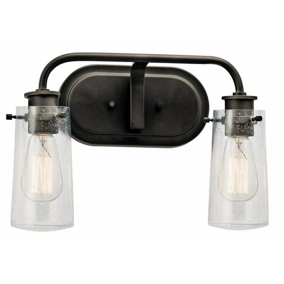 45458OZ Kichler Lighting Braelyn - 2 Light Bath Vanity Approved for Damp Locations - with Vintage Industrial inspirations - 10.25 inches tall by 14.75