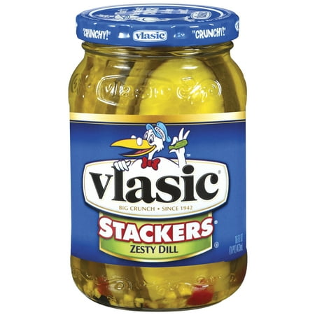 Vlasic Stackers Zesty Dill Pickles 16 Oz Jar