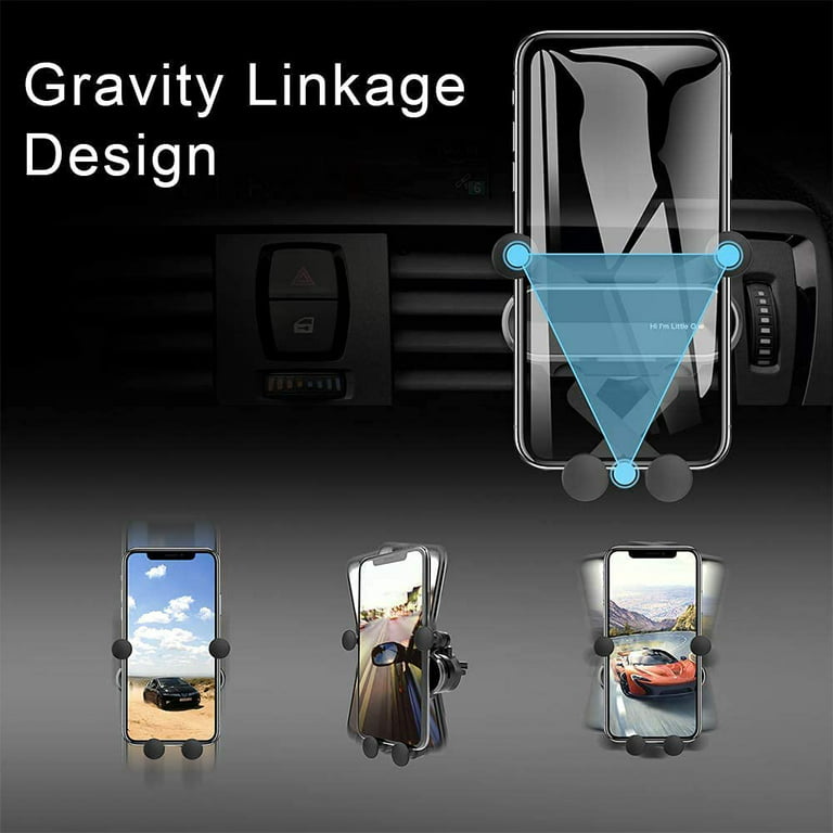 Ynkelig Crack pot meget fint 1 pcs Car Phone Mount, Gravity Car Mount, Automatic Locking Universal Air  Vent GPS Cell Phone Holder for Car Compatible with iPho - Walmart.com