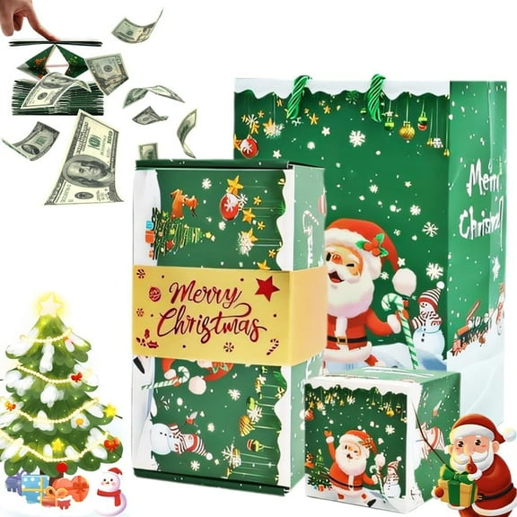 exploding money gift box christmas, Money Gift Wrap Boxes for Cash Pop Up, Explosion Gifts Box, Funny Ways to Give Money As a Prensents for Christmas, Birthday