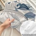 thumbnail image 4 of Full Size Fitted Sheet Set - Navy Blue Eucalyptus 3 Piece Bedding Sets 16" Deep Pocket Fitted Sheet with 2 Pillowcases Farmhouse Weeping Leaves Linen Brushed Microfiber Hotel Luxury Bed Sheets, 4 of 9