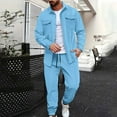 thumbnail image 2 of NaWent Men's Tracksuits Waffle Sweatsuits for Men Set Track Suits 2 Piece Casual Athletic Jogging Warm up Full Zip Sweat Suits Sky Blue 2(S), 2 of 6