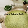 thumbnail image 3 of Jaipur Art And Craft Green with Beige Border Handmade Oval Braided Reversible Jute Area Rug Rug Size - (8x10 Sq Feet), (96x120 Inches), (240x300 CM), 3 of 5