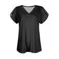 thumbnail image 4 of V Neck Womens T-Shirts Basic Tops for Women Cap Sleeve Loose Tank Tops, 4 of 6