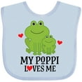 thumbnail image 3 of Inktastic My Poppi Loves Me Grandson Frog Boys Baby Bib, 3 of 4
