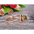 thumbnail image 2 of Unique Double Halo Design 6mm Round Cut 2 Carat Champagne Diamond Moissanite Engagement Ring Promise Ring For Bride Aniversary Ring On 10K Rose Gold Custom Made Glaring Jewelry, 2 of 5