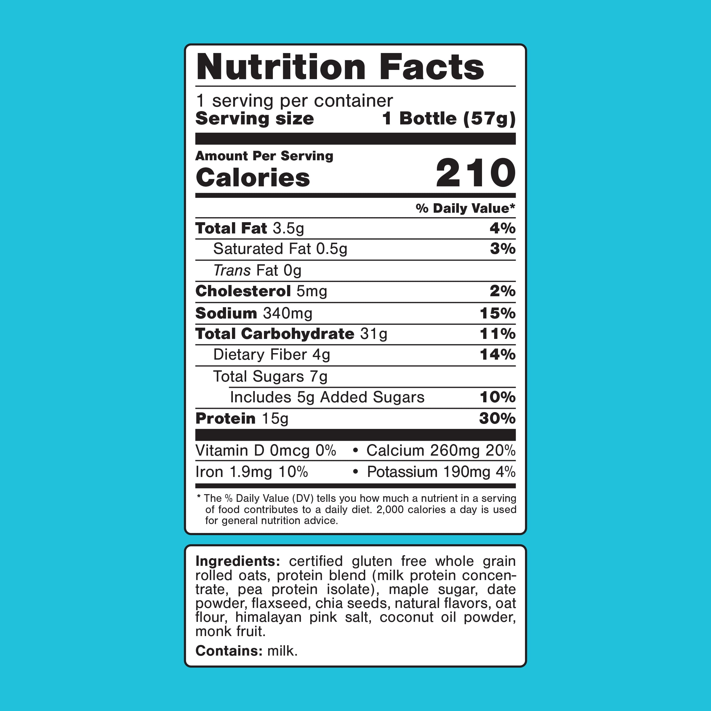 (5 pack) Oats Overnight- BIRTHDAY CAKE Overnight Oats Shake 2.2oz