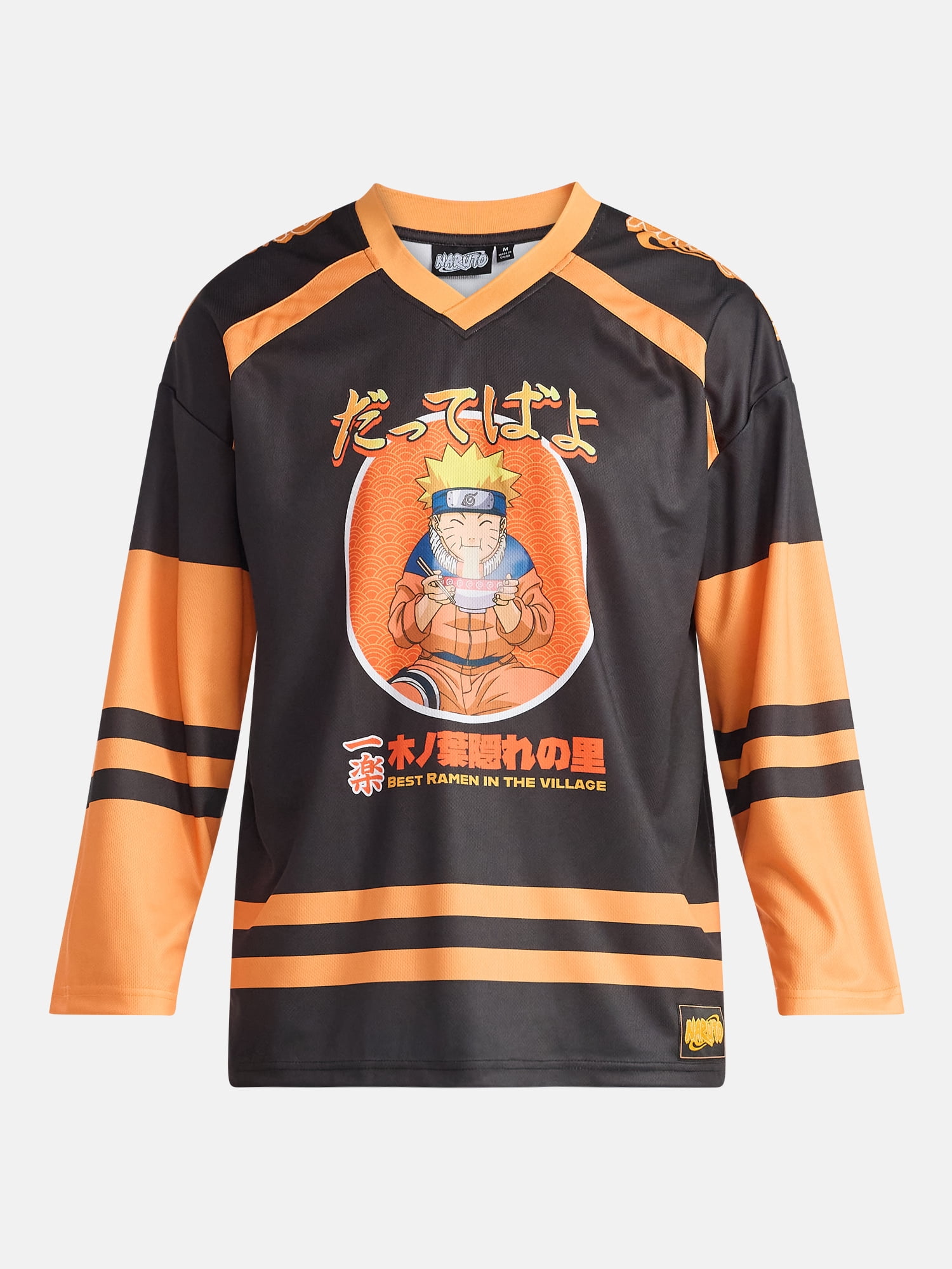 Naruto Men's & Big Men's Graphic Long Sleeve Hockey Jersey, Sizes XS-3XL