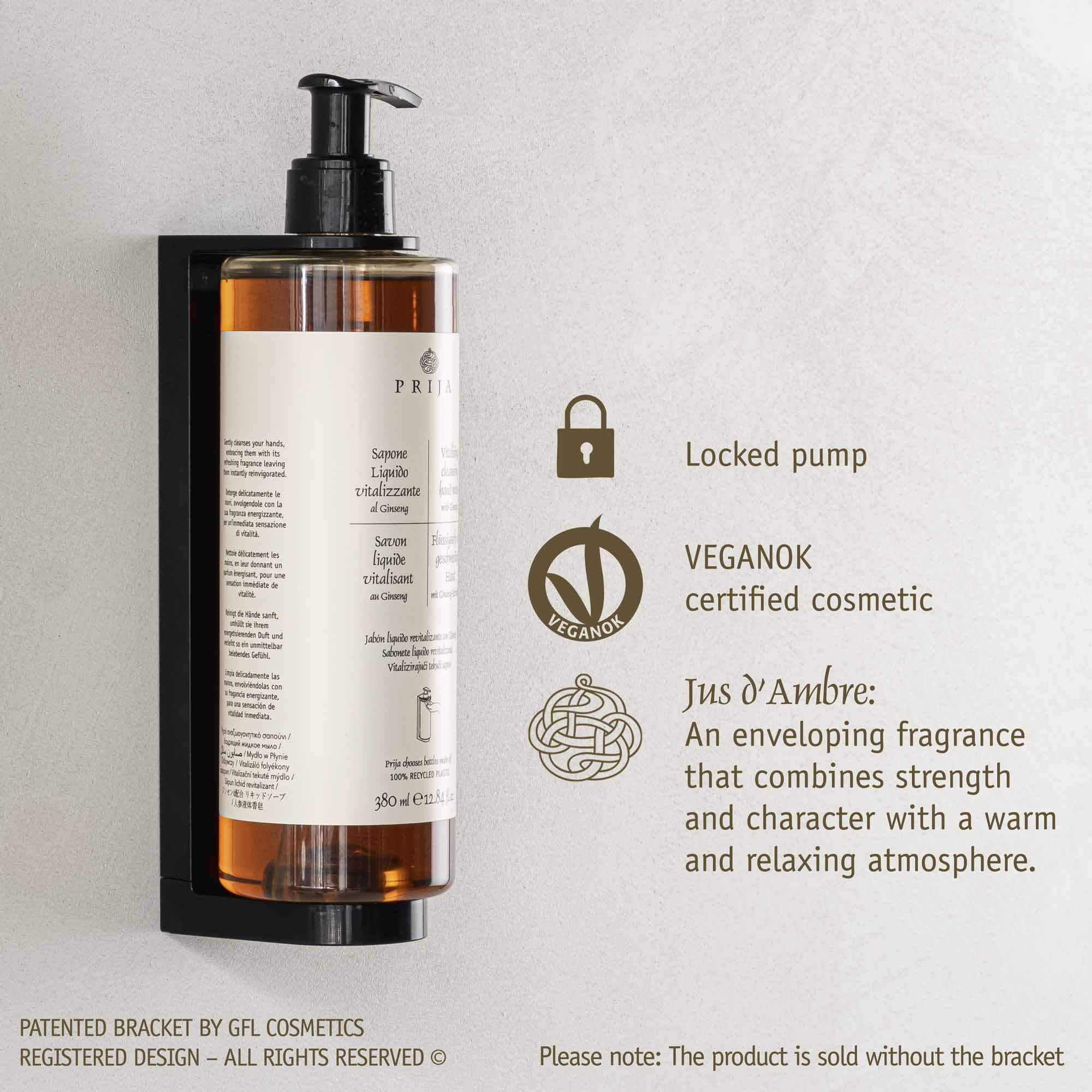 Prija Vitalizing Cleansing Hand Wash With Locked Pump (12.84 Fluid Ounce) - 18Pack