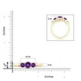 thumbnail image 4 of ANGARA Vintage Style Three Stone Natural Amethyst Wedding Band in Yellow Gold for Women | February Birthstone, Anniversary, Jewelry Gift for Women | Natural Amethyst Engagement Ring (Ring Size - 4.5), 4 of 7