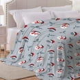 thumbnail image 5 of Christmas Snowman Santa Blanket Gifts Super Soft Lightweight Flannel Blankets Throw for Kids, Adult, Suitable for Couch, Sofa, Bed, Camping, Travel All Seasons 40"x50" for Kid, 5 of 5