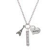 thumbnail image 2 of Delight Jewelry Black Nickeltone AB Crystal Eiffel Tower Always My Mother Bar Zoe Necklace, 2 of 4