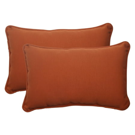 Cinnabar Type - Pillow Perfect Outdoor/ Indoor Cinnabar Burnt Orange Rectangle Throw Pillow (Set of 2)
