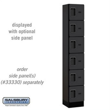 SalsburyIndustries 36165BLK Six Tier Box Style Tier 1 Wide 6 ft. X 15 in. Designer Wood Locker - Black