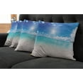 thumbnail image 5 of Ambesonne Landscape Throw Pillow Cover 4 Pack, Sky and Tropical Sea, 16", Cream Turquoise White, 5 of 5