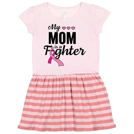 

Inktastic Breast Cancer Awareness My Mom is a Fighter Gift Toddler Girl Dress