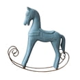 thumbnail image 4 of deevoka Rocking Horse Statue Centerpiece Rocking Horse Figurine for Office Desk Blue, 4 of 9