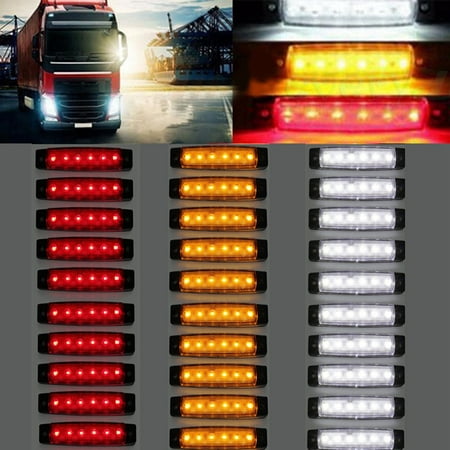 High Power 6 LED 12V Side Indicator Light Marker Lamp for Truck BUS Trailer 3 (Best Truck For High Mileage)