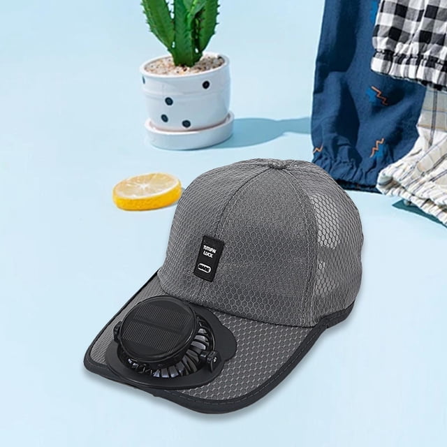 Sombrero de visera con ventilador Fernando solar/carga USB gris oscuro