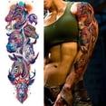 thumbnail image 4 of Etiqueta Engomada Del Tatuaje Desechable 4 Piezas Tatuajes Brazo Flores Extraíbles para Adultos Hombres Mujeres, 4 of 9