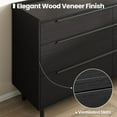 thumbnail image 3 of 6-Drawer Dresser, 60" Wide Modern Black Storage Cabinet for Bedroom, Closet, or Entryway – Minimalist Dresser for Clothes & Daily Essentials, 3 of 8