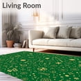 thumbnail image 2 of ODIKA 4'x6' Machine Washable Non-Slip Area Rug, Holiday Polka Dot Charm with Playful Festive Motifs High Traffic Rug with Pad, Green, 733997, 2 of 8