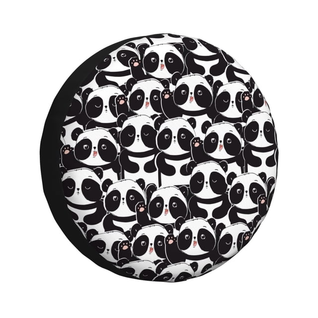 Fotbe Panda Funda de Llanta de Repuesto con Estampado, Engrosada, Ajuste Universal para Jeep, Remolque, RV, SUV, Camión-15 inch