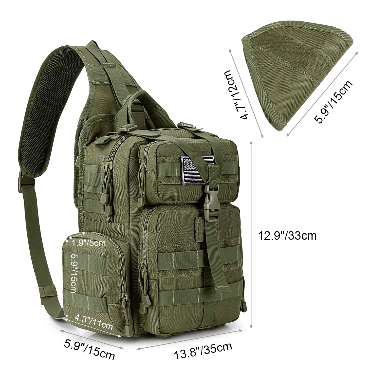 G4Free Outdoor Sling Bag Crossbody Backpack with Adjustable Holder, Durable Shoulder Daypack for Men
