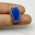 thumbnail image 3 of Blue Chalcedony Gemstone Metaphysical Coffin Ring, Wedding Ring, Statement Ring, Beautiful Gift For Women, Promise Ring, Anniversary Ring, Birthday Gift Ring For Her (Blue Chalcedony, Size 7), 3 of 9