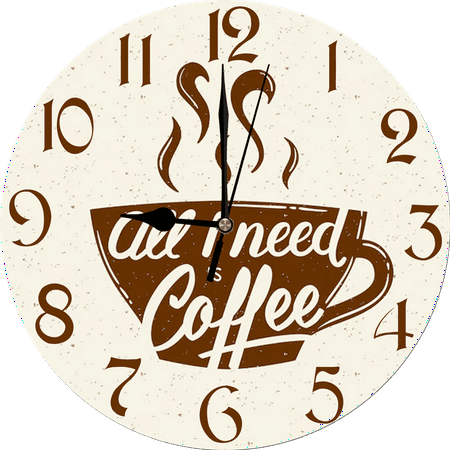 Eveokoki Rustic Kitchen Wall Clock Wooden Office Coffee Decor Wall Clocks 10 inches Silent Clocks for Kitchen/Office/Coffee Corner Coffee Bar Decoration