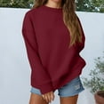 thumbnail image 3 of Dwellite Womens Sweatshirts Oversized Crewneck Y2K Hoodies Fall Fashion 2025 Teen Girls Clothes Cute Winter Pullover Sweater Wine M, 3 of 7