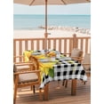 thumbnail image 2 of 60x84 Inch Outdoor Tablecloth with Umbrella Hole Zipper Rectangle Sunflowers Rectangular Tablecloths Outside Waterproof Black White Check Sunshine Buffalo Bee Patio Table Cloth Cover for Picnic Party, 2 of 8