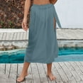 thumbnail image 2 of Women Summer High Waist Straps Casual Perspective Split Solid Color Skirt Beach Skirt Vacation Holiday Female Dailywear, 2 of 7
