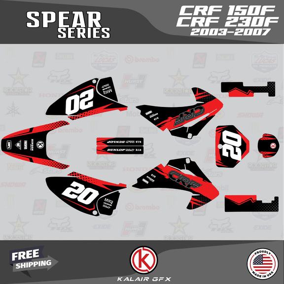 Kalair GFX Graphics Kit for Honda CRF230F (2003-2007) Spear Series