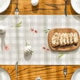 thumbnail image 4 of Buffalo Plaid Bunny Rabbit Ears Flower Easter Table Runner, Spring Summer Seasonal Holiday Kitchen Dining Table Decoration for Indoor Outdoor Home Party Decor 13 x 90Inch, 4 of 6