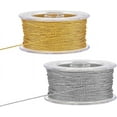 thumbnail image 7 of 86 Yards 1mm Metallic Cord Gold Silver Nylon Thread Xmas String Metallic Beading Cords Tinsel Cord Tinsel String Braids Hair Cords for Gift Wrap Tree Ornaments Hanging, 7 of 7