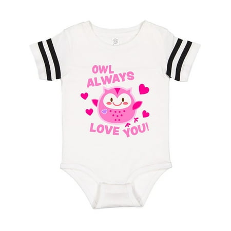 

Inktastic Owl Always Love You with Cute Owl and Hearts Gift Baby Girl Bodysuit