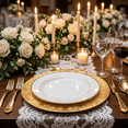 thumbnail image 3 of Hosley Set of 4, 11.75 inch Diameter, Gold Plastic Decorative Charger Plates, 3 of 6