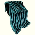 thumbnail image 3 of Plutus Teal Black Wild Ocean Faux Fur Luxury Throw Blanket, 3 of 3