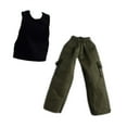thumbnail image 2 of 1/12 pantalones de muñecas y ropa superior vestida de cosplay mini pierna ancha pantalón largo para figuras de acción masculina de 6 pulgadas con chaleco, 2 of 9