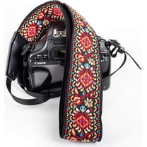 Red Woven Vintage Camera Strap for All DSLR Camera. Embroidered Elegant Universal Neck & Shoulder Strap, Floral Pattern Strap Best Stocking Stuffer for Men & Women Photographers