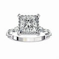 thumbnail image 2 of IGI Certified Lab Created Diamond 2.03 CT Princess Cut Diamond Ring, Halo Set Wedding Ring, Side Marquise And Round Diamond Engagement Ring, 2 of 4