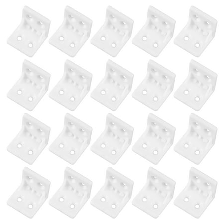 

20pcs Plastic Brackets L Shape Right Angle Brackets Braces with 80pcs Screws