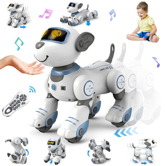 VATOS Remote Control Robot Dog Toy for Kids - Interactive Touch & Follow 17 Functions Robot Dog Pet, Programmable Smart Walking Puppy Intelligent Dan