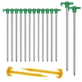 thumbnail image 1 of Estacas para Tienda AVOFOREST Resistentes para Camping 14 piezas 25 cm Verde, 1 of 7
