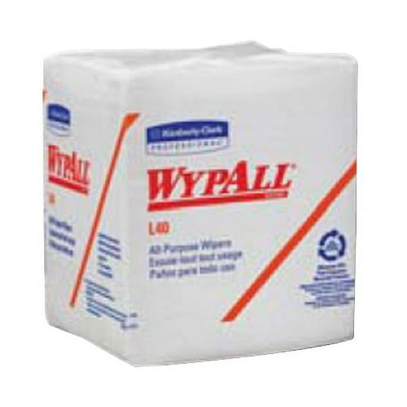 Kimberly Clark WypAllL40 Quarterfold Wiper White, Paper, 12.5" Length x 12" Width | 18 Pack/Case