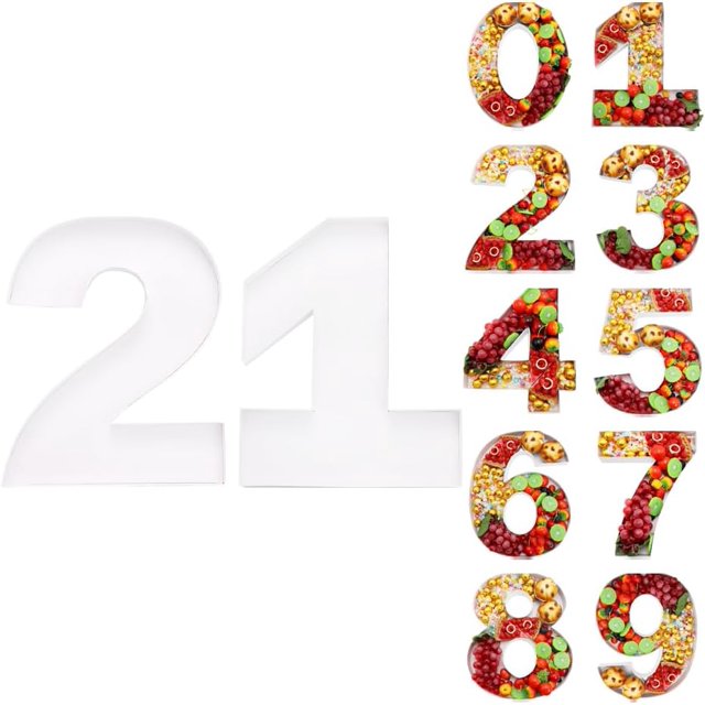 Charcuterie Cardboard Number Fillable Shaped Treat Decorative Box Anniversary Birthday Table Centerpiece (21 Style, 15inch)