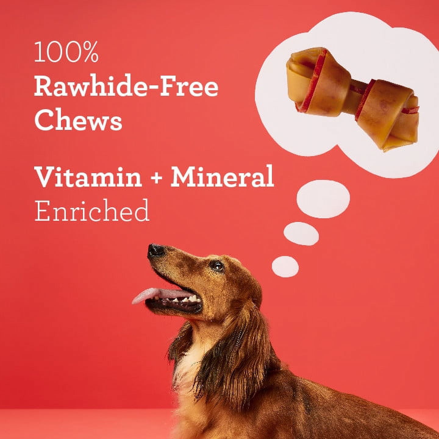 (4 pack) DreamBone Peanut Butter Flavored Rawhide-Free Chews for Dogs, Mini Bones, 20 Count, 11.3 oz.