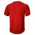 thumbnail image 3 of Dagegui Mens Red Henley Short Sleeve T-Shirt Slim Fit V Neck Buttons Shirt Stretch Workout Muscle Tees Summer Lightweight Athletic Tops L, 3 of 3